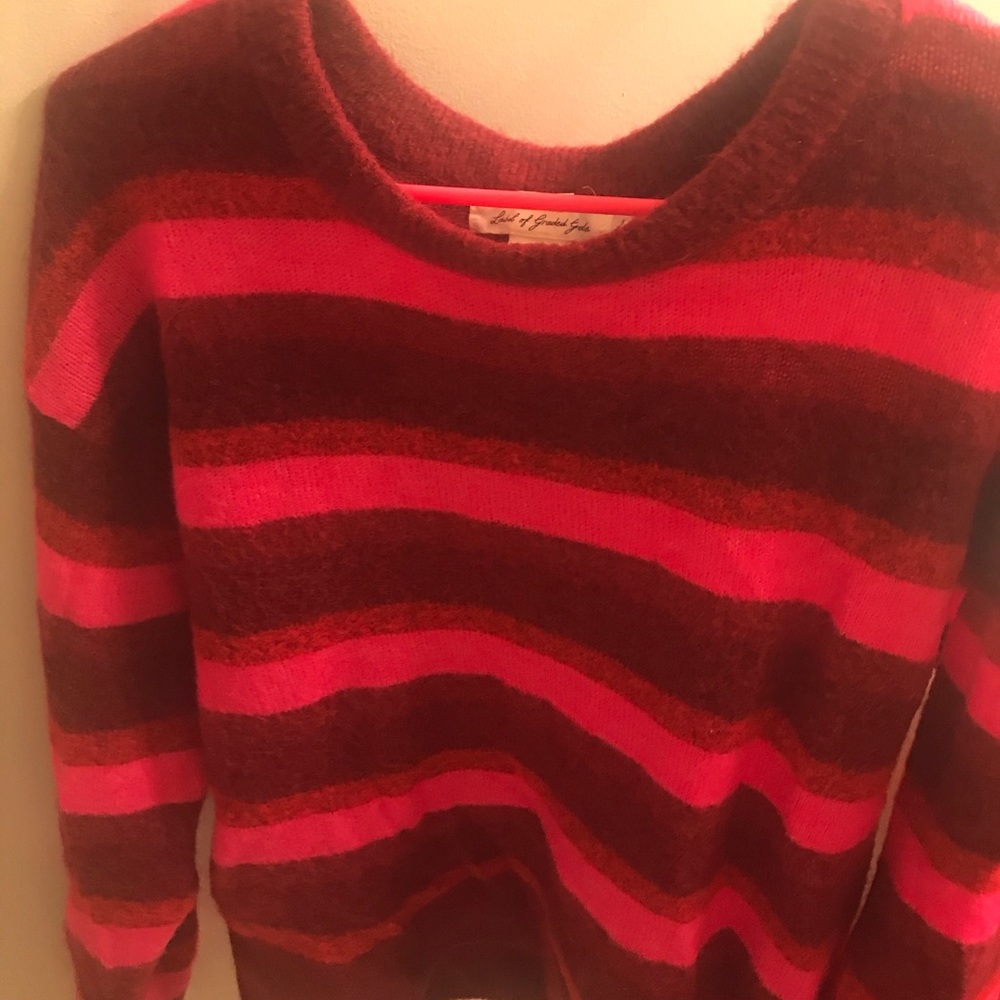 Red H&M striped scoop sweater size M